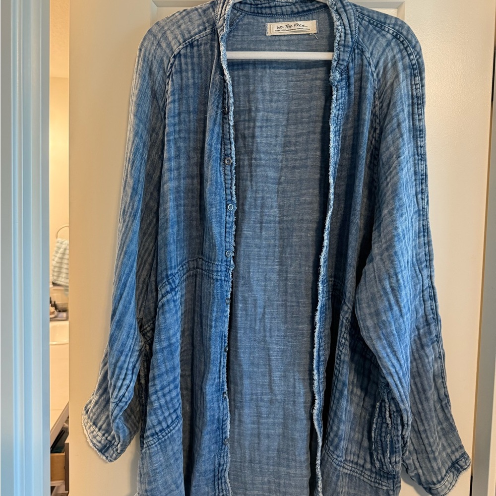 Free people denim Button-Up Shirt